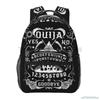 Black Witch Skull Moon Divination Backpacks School Book Bags Waterproof Student Laptop Backpack Casual Travel Sports Daypacks