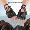 Damen Cool Punk Leder Tanz Performance Handschuhe