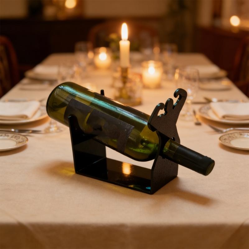 Sturdy Acrylic Wine Holder For Desktop Preventing Wine Bottle Tipping Ensuring Safety For Home Use