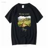 Tuscany Italy T Shirt Vineyards Countryside Vacation Travel Long or Short Sleeves Vintage Washed Stretched Designer Clothes