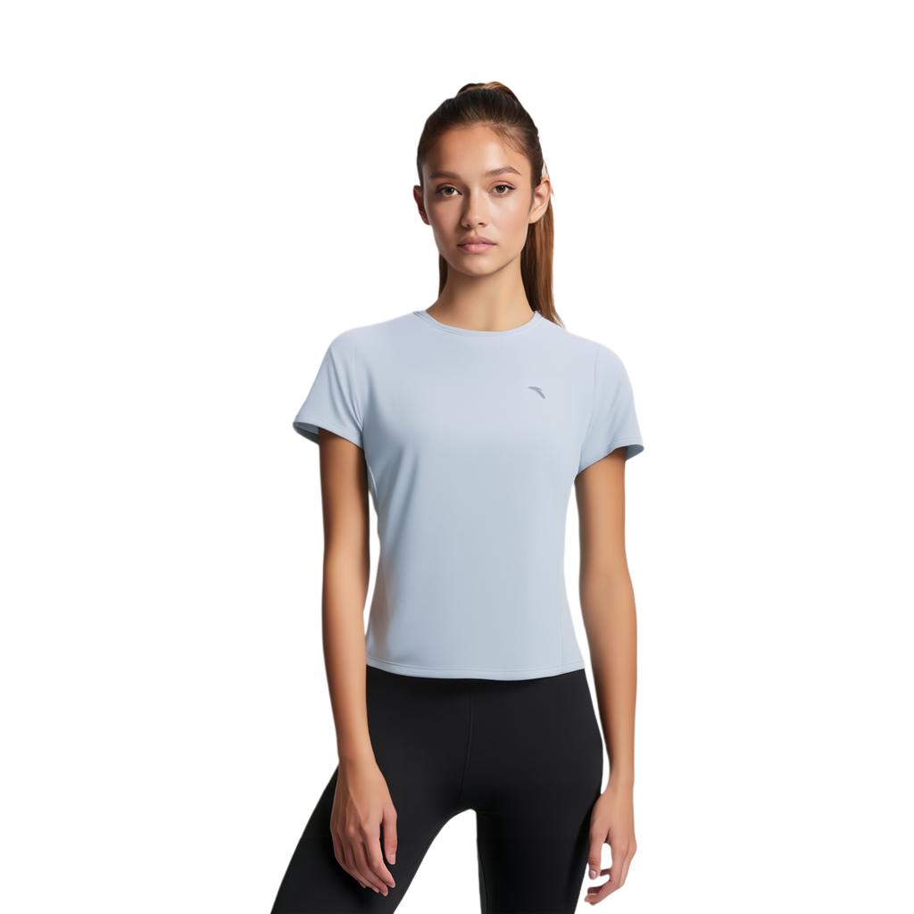 Anta Training Short Sleeve Quick Dry Knitted Top Women Tops Dream-Shadow-Blue 962627115-3