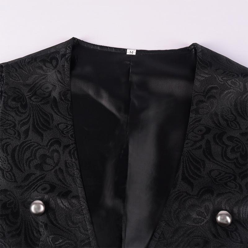 2025 Gothic Medieval Men's Vest and Waistcoat Set for Spring/Autumn - European & American Style Stage Costume