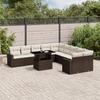 VidaXL Garden Lounge Set and Cushions 11 Pcs Brown Wicker 3267543