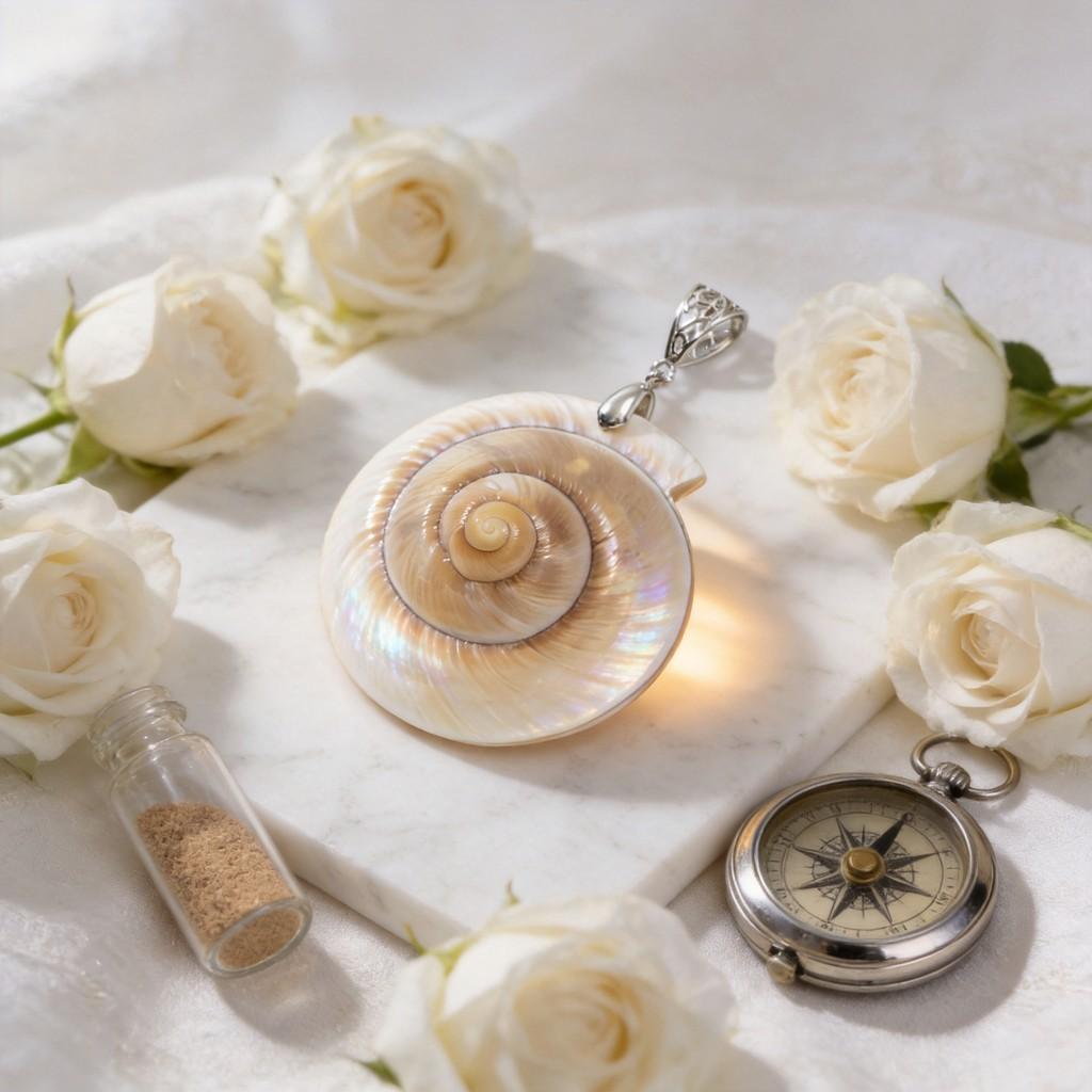Shell Pendant Necklace Charm With Natural Shell Material For Diy Jewelry Making