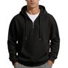 Men S Solid Color Waffle Hooded Half Zip Long Sleeve Pullover Sweatshirt