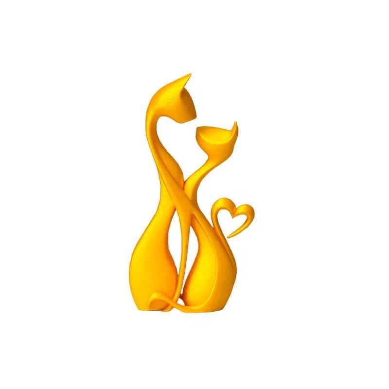 

Элегантная статуэтка кошки, дизайнерский домашний декор для гостиной и спальни, эксклюзивный подарок для любителей животных и коллекционеров 14.5CM золотой