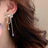 Women's Gentle Cubic Lovely Ribbon Earrings [Silver Needle]