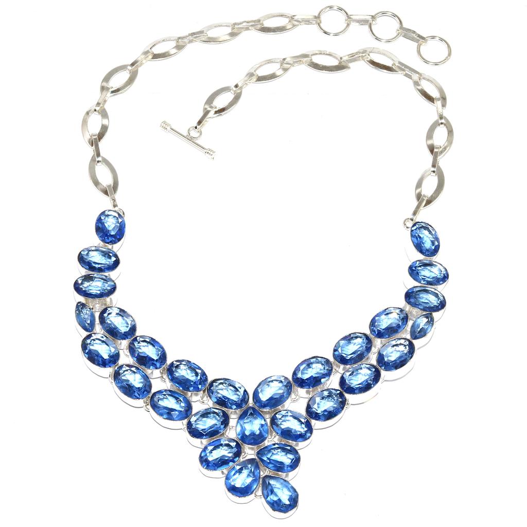Tanzanite Quartz Gemstone Jewelry Necklace Earring 16-18''