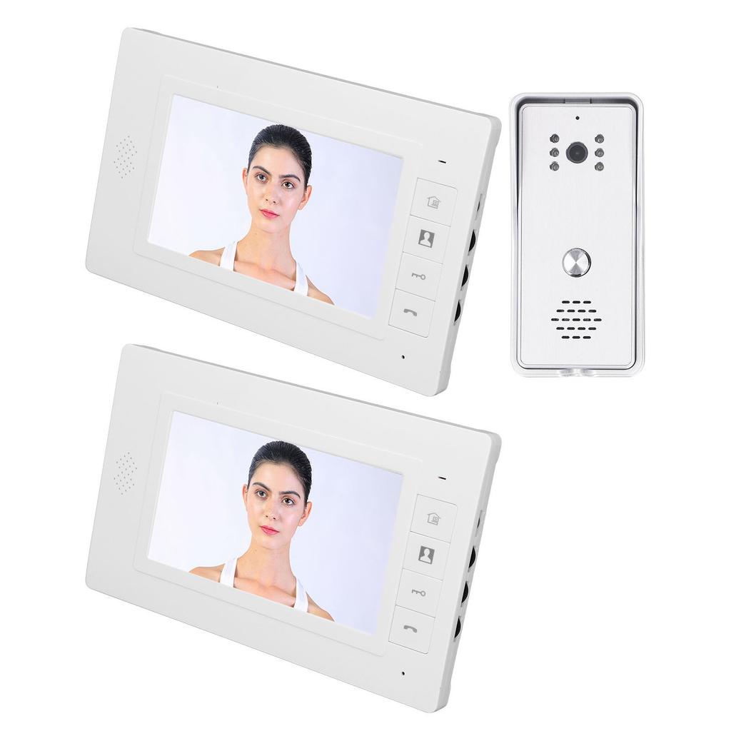 2 Units Video Intercom System 2 Way Talk Night Vision Wide Angle Waterproof Wired Video Doorbell