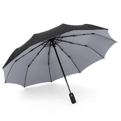 Double-layer Windproof Female Automatic Umbrella Women Men Teenage Bone Tri-fold Business Parasol