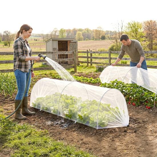 Garden Row Insect Netting Pop Up Garden Bed Tunnel Net with Drawstring Vegetable Rows Netting Insect And Bird Protection for Vegetables Fruits