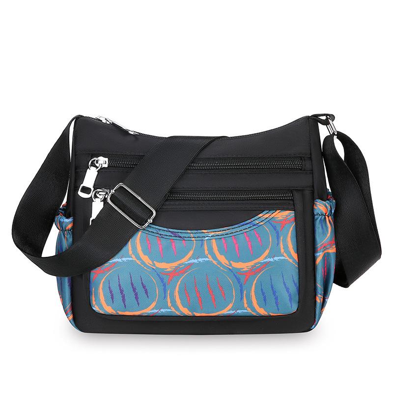 Mote Ny Middelaldrende Mamma-veske Stor kapasitet Trykt Flerlags Skulderveske Lett Casual Joker Dame Crossbody-veske