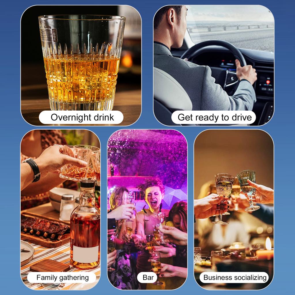 Breathalyzer Portable Alcohol Tester with LCD Display LED Emergency Light for for Home Business