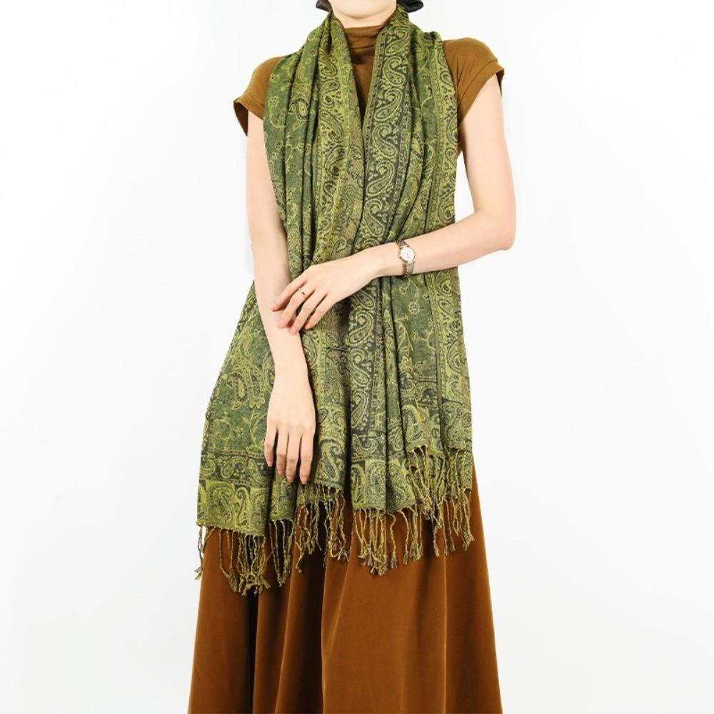 Ethnic Style Paisley Shawl Tassels Cashmere Scarf Elegant Sunscreen Shawl  Beach