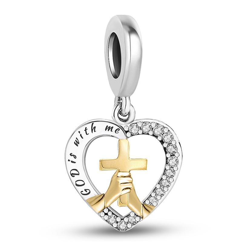 

Copper Love Heart Prayer Cross Series Charms Bead Diy Bracelet Bangle Making Gift Of High Quality Fine Jewelry