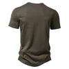Mens Casual Solid Color Henley Collar Short Sleeve T Shirt