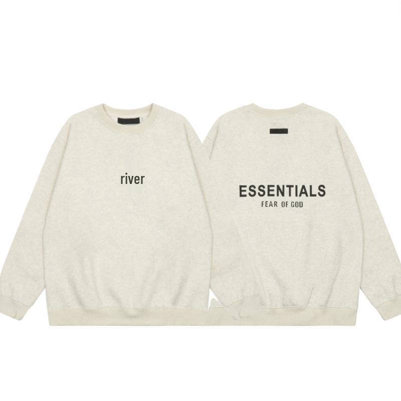 Herbst/Winter Unisex FOG ESSENTIALS Beflockter Hoodie Sweatshirt – Paar Lockerer Schnitt mit Plus Samt