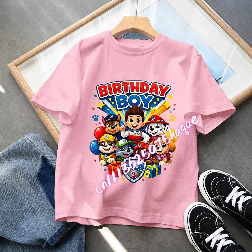 New PAW Patrol Children's Cotton Short-Sleeved Boys' Sports Shirt Girls' Casual Top Cartoon Print Summer T-Shirt Cartoon Print