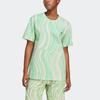 Adidas X Stella McCartney Logo Print Loose Fit Crew Neck Short Sleeve T-Shirt Women Tops Green HR9164
