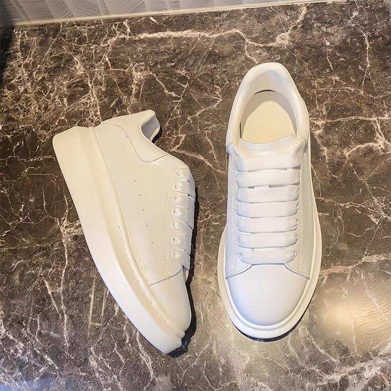 Kleine weiße Schuhe Damen neu Paar Leder Innenhöhe Erhöhung vielseitig kleine Frühling und Sommer dicke Basisplattenschuhe Herren