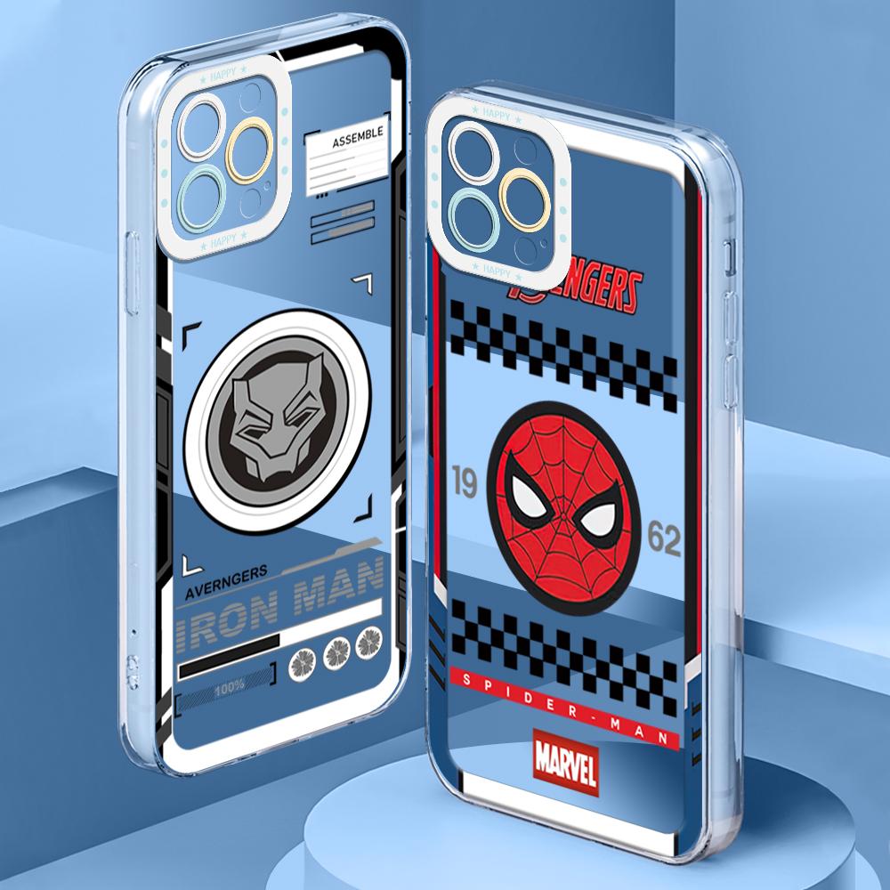 

Противоударный чехол Marvel Iron Man Captain America Black Panther Crystal, полное покрытие, защита камеры, прозрачный мягкий чехол для телефона OPPO Realme