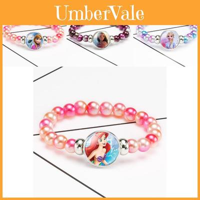 Prinzessinnen-Serie Armband für Kinder Kreatives Cartoon-Bild Regenbogenperlen Verstellbares Armband