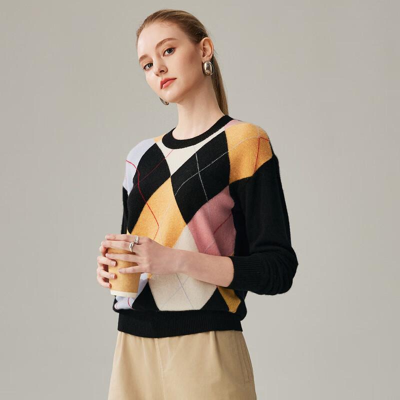 Zhaojun Damen-Pullover aus 100 % Kaschmir mit Rundhalsausschnitt