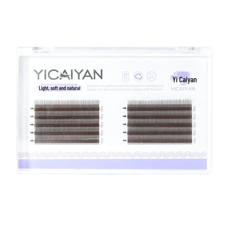 5D Velvet Sunflower Manga Style D Curl Eyelash Extensions with Single Strand & No Root Spreading Caramel 0.07mm Thickness D Curl (65°)