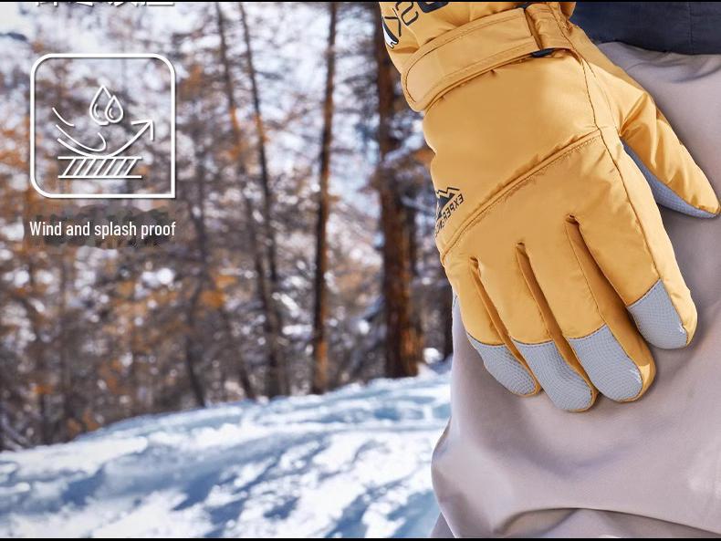 Men's & Women's Waterproof Touchscreen Ski Gloves - Warm, Cold-Proof, Fleece-Lined for Snow & Riding.