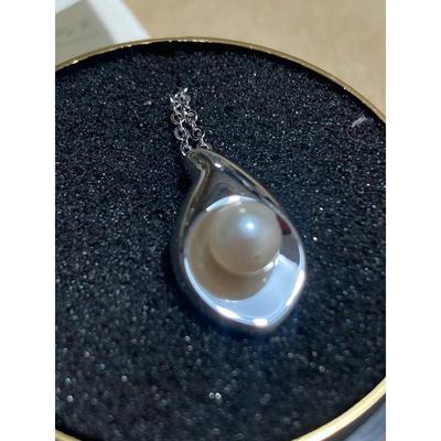 Used TASAKI Pearl Pendant Necklace Silver Drop Type