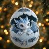 Colorful Dragon Egg Ornament Baby And Christmas Ornament, 2D Flat Acrylic Tree Hanging Decorative for Home Decoration, Fantasy Pendant Xmas