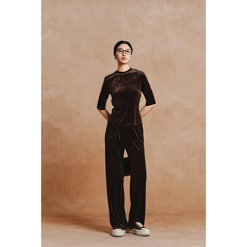 Gejin Women's Casual Straight Wide-Leg Trousers