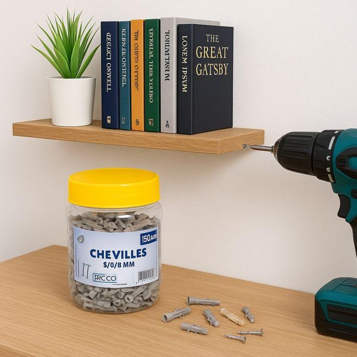 Set of 150 Anchors 5/6/8 Mm with Storage Box – Fixation Concrete, Brick & Placo