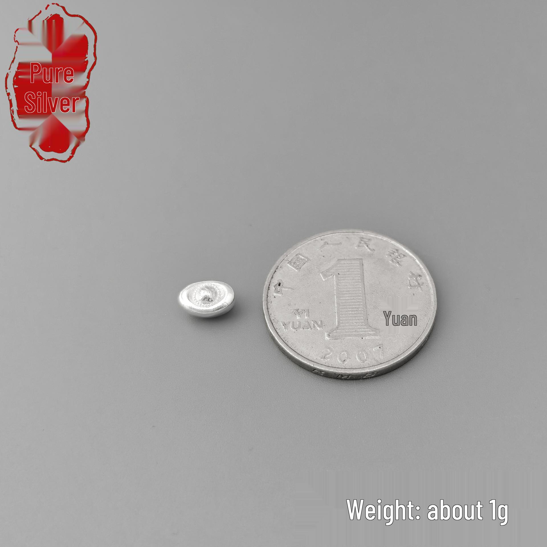 999 Sterling Silver Yuanbao Mini DIY Accessories - Pure Silver Jewelry Collection Display Gift Pure Silver 999: Price for one
