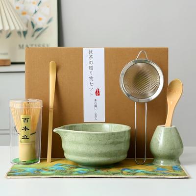 Matcha House Matcha Set 7 Pieces Tea Ceremony Tools Matcha Bowl Chasen Holder Chashaku Strainer for Beginners