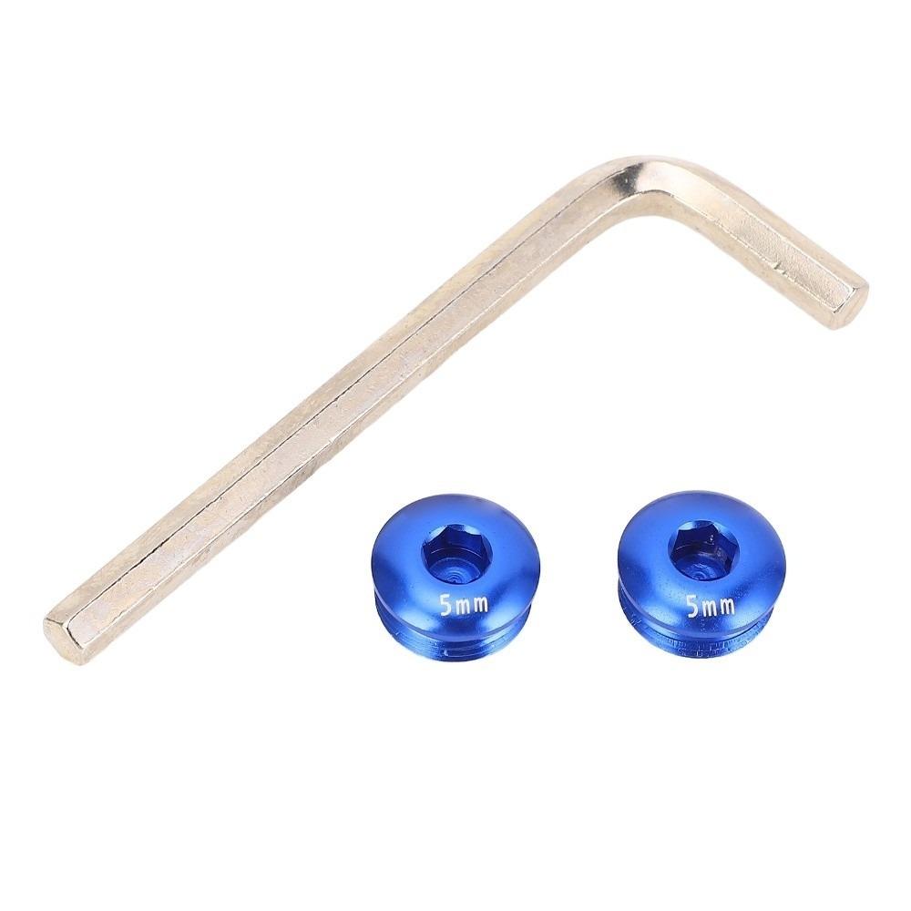 1 Set Aluminum Alloy Cycle Pedal Screw Cap 5mm Lightweight Pedal Screw Cover with Wrench M14 Thread Bike Pedal Covers