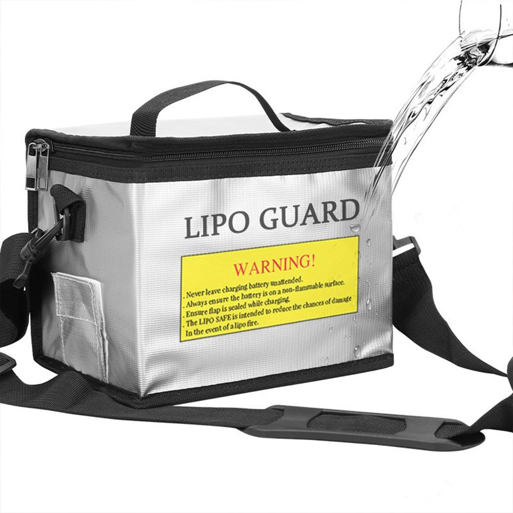 Lipo Battery Safety Bag Portable Explosion-proof Fireproof Storage Bag With Safe Guard 215*145*165mm Size For RC Drone Batteries