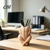 Gift For Students And Teachers Chicken Pen Holder, Cute Rooster Desk Organizer for Pens Makeup Brushes, Handmade Storage Large Capacity Stand