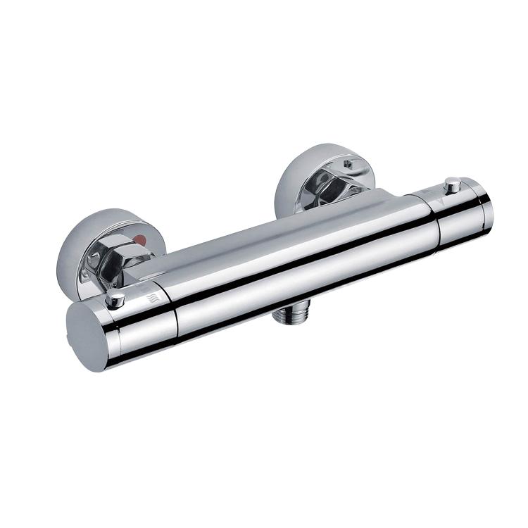 Modern Chrome Thermostatic Ceramic Valve Bath Shower Mixer Faucet Single-Handle Brass Polished Surface Rain Spray for Hotels