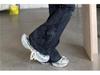 Women's Water-Washed Micro-Flare Jeans - Hot Girl Style, Slim Fit, Body-Shaping, Trendy INS Fashion, Draped Horseshoe-Shaped Long Pants.