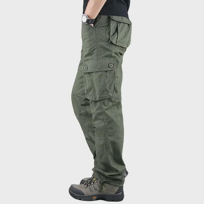 Men's Multi-Pocket Outdoor Overalls: Loose-Fit, Large Size, Straight Trousers for Spring & Autumn