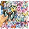 Variety 50PCS Cartoon Butterfly Sticker Pack Waterproof Transparent PET Decorative Guitar Notebook Stationery Stickers