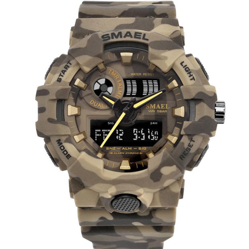 Orologio Digitale Uomo Findtime Militare Sportivo - Impermeabile 5ATM, Cronografo, Retroilluminazione EL - Diametro 54 Mm