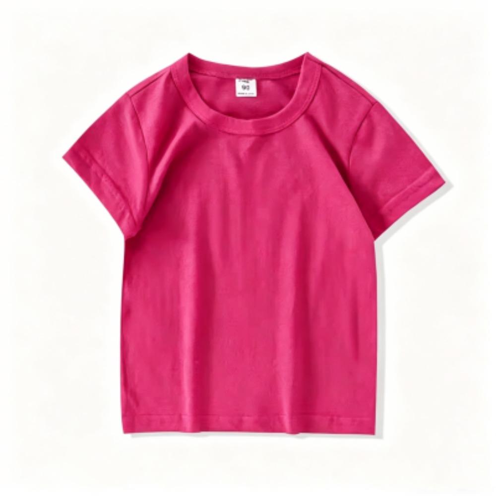 Summer Children's Short-sleeve White T-shirt Tops Kids Girl T-shirt Top Summer Thin Style Plain Color Boy Clothing