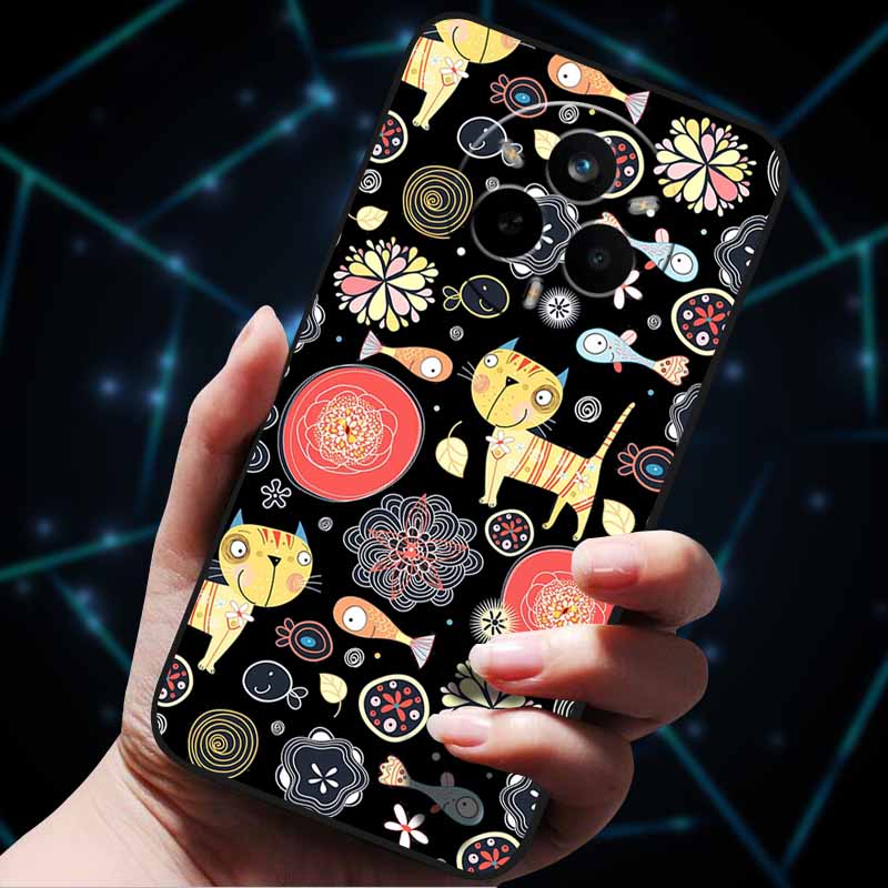 For Realme 14 Pro 5G Case 14Pro+ Soft Silicone Bumper 3D Flowers Emboss Phone Cases for Realme 14 Pro+ Plus Back Covers Shells