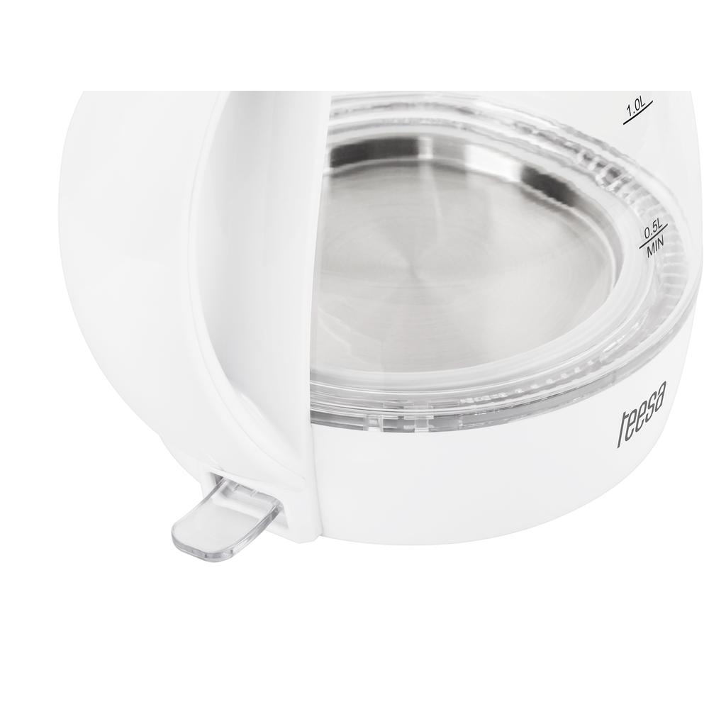 Bollitore elettrico senza fili Teesa, vetro, bianco, 2200W, 1,7L