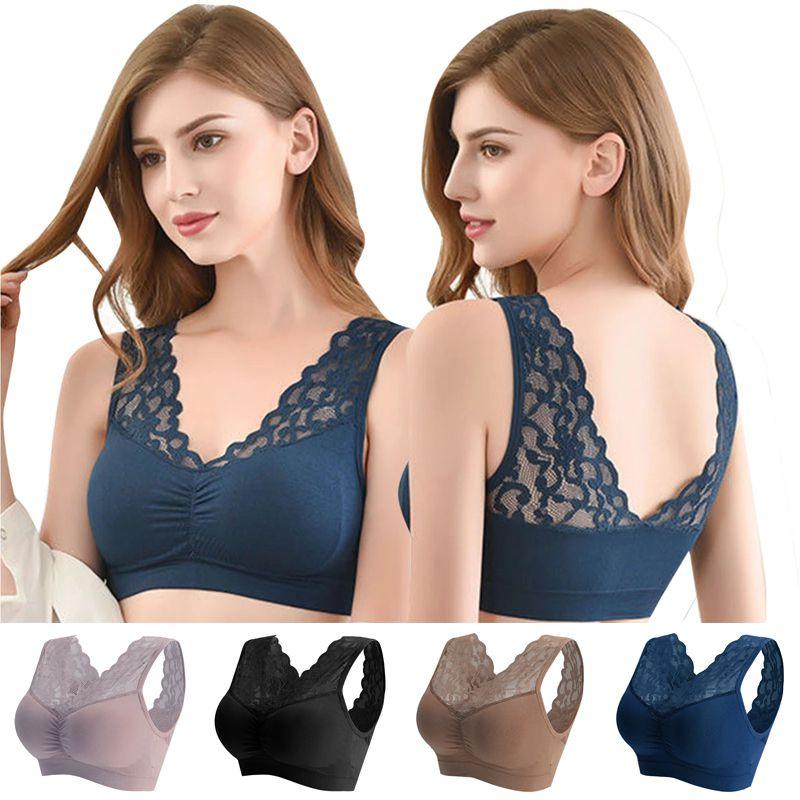 Damen Spitzen Sexy Sport-BH Atmungsaktiv Elastisch Push-Up Yoga Fitness Top Für Ultimativem Komfort