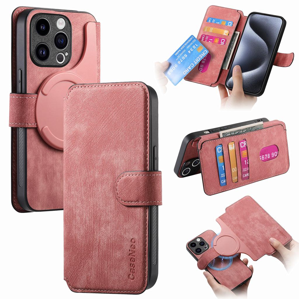 CASENEO MW-03 For iPhone 13 Pro Max Case with Detachable Wallet Leather+TPU Phone Cover