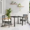 VidaXL 3-Piece Garden Dining Set with Cushions Black Poly Rattan 3380813