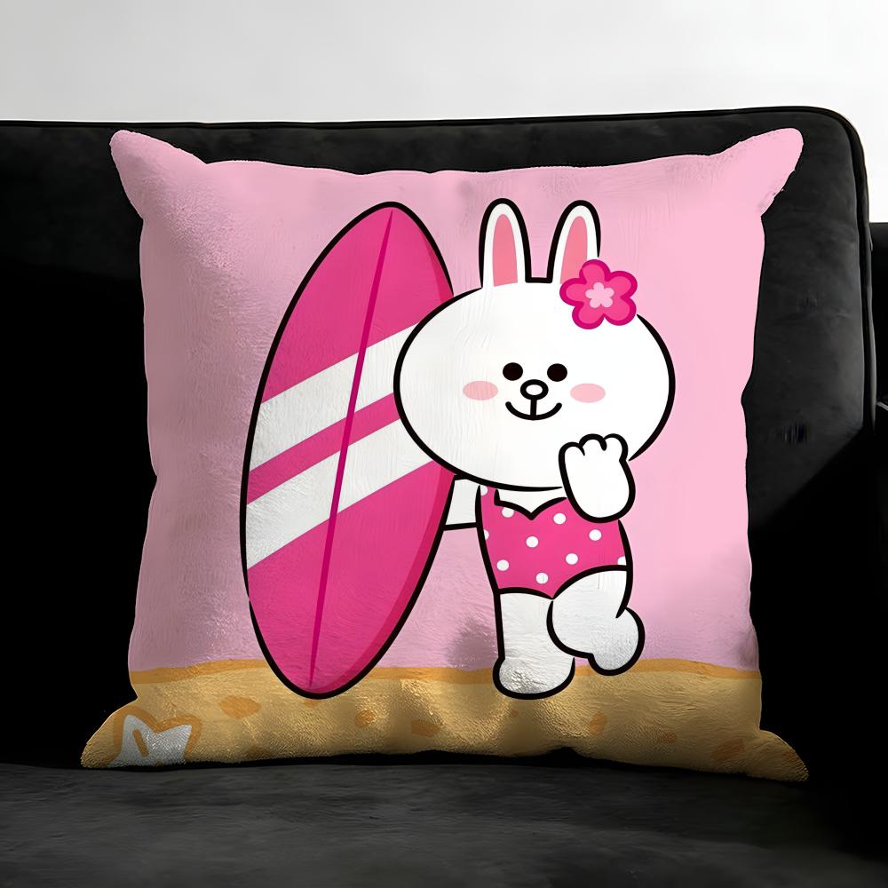 C-Cony Cartoon Cushion Cover Pillowcase Ultra Soft Skin Friendly Fabric Cloud Like Comfort & Concealed Zipper